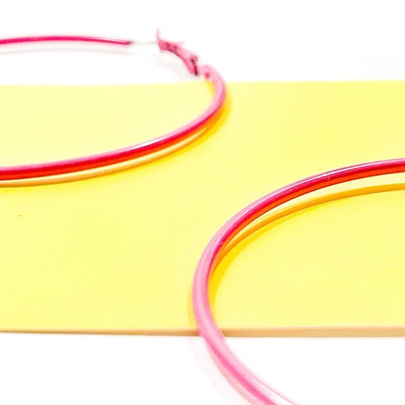 Hoop earrings [ Hot Pink ] - Picture 1 of 3